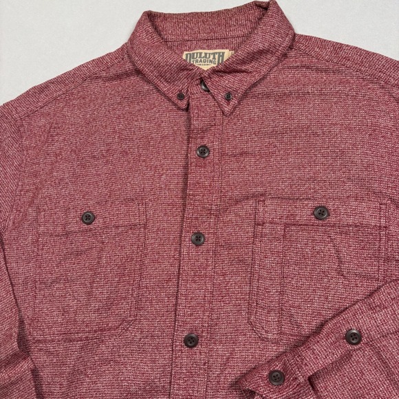 Duluth Trading Co Other - Duluth Trading‎ Co Button Down Shirt Mens XL Red Textured Cotton Relaxed Fit